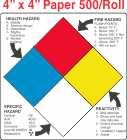 NFPA (National Fire Prevention Association) Paper 4x4 Labels With Descriptive Wording